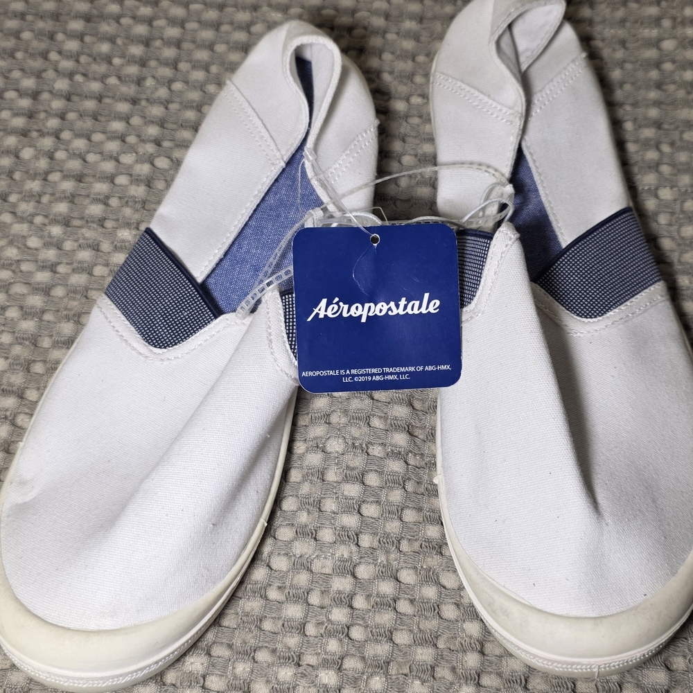 Aeropostale White and Blue Slip-On Sneakers